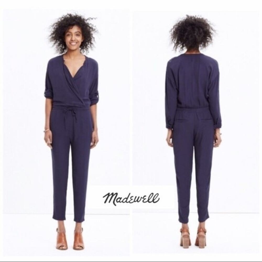 Madewell Novelist Navy Drawstring Jumpsuit